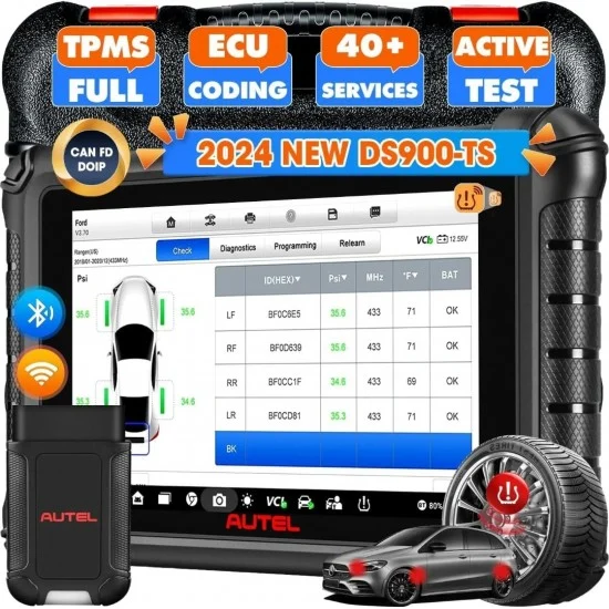 Autel MaxiDAS DS900TS Автодиагностика ,с вграден TPMS, български език, DOIP, CanFD, кодиране, 3г. ъпдейти, 47 ресет функции