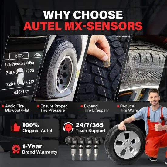 TPMS Датчик за гуми Autel MX-Sensor 433/315MHz, универсален, метален