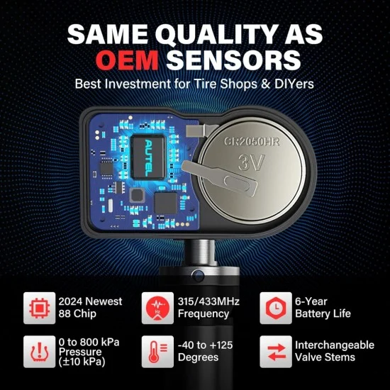 TPMS Датчик за гуми Autel MX-Sensor 433/315MHz, универсален, метален