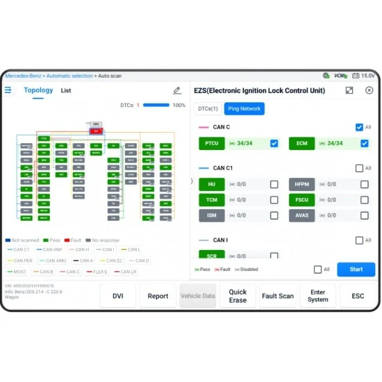 Професионална автодиагностика Autel MaxiSys 909 S2, AI, VCI 2, J2534, DOIP, CanFD, D-PDU, онлайн програмиране, кодиране, български език и включени 2г. ъпдейти, 48 ресет функции, FCA, SGW+подарък 2 часа обучение