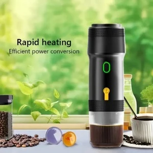  Портативна кафе машина, съвместима с капсули Nespresso, Dolce Gusto и насипно кафе, 72W, 7500mAh акумулаторна батерия