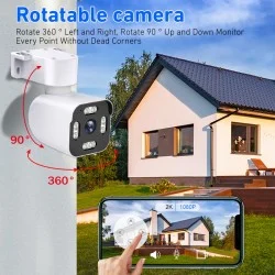 IP камера 3MP, нощно виждане, двупосочно аудио, 360° въртене, аларма при движение, водоустойчива IP66