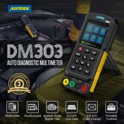 Мултиметър с осцилоскоп и тестер за инжектори, Autool DM303