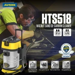 AUTOOL HTS518 – Професионална машина за почистване на нагар и клапани с орехови черупки
