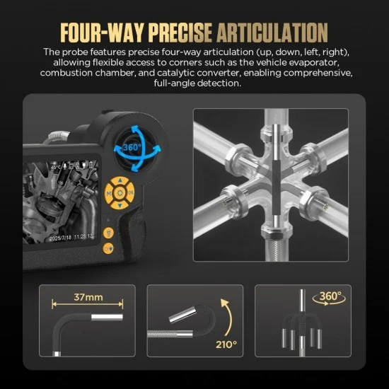 Камера видеоскоп Autool SVB408, 3.9мм с чупеща се глава на 360° в 4 посоки, 6 LED диода, 4.5 инчов HD дисплей