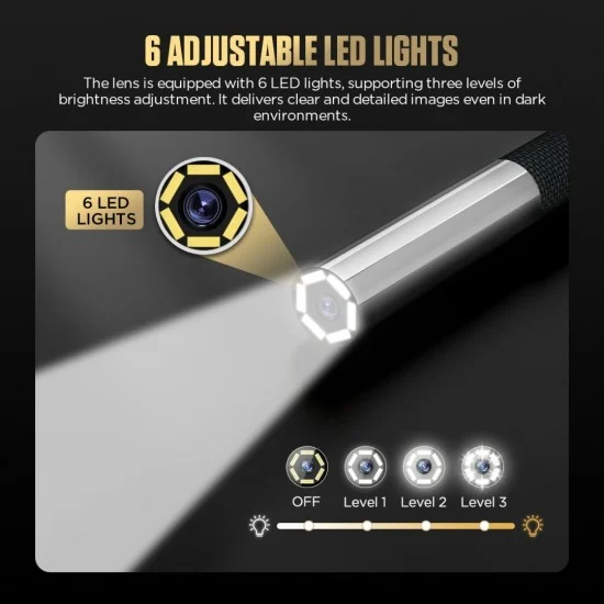 Камера видеоскоп Autool SVB408, 3.9мм с чупеща се глава на 360° в 4 посоки, 6 LED диода, 4.5 инчов HD дисплей