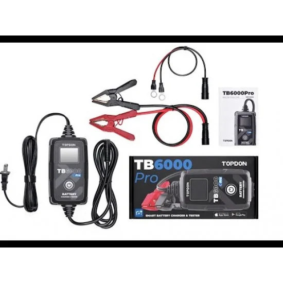 Зарядно и Тестер за акумулатор 2 в 1 Topdon TB6000Pro, Smart управление с телефон, 1-6A, 6-16V