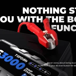 Професионална външна батерия, Jump Starter, TopDon JS3000, подходяща за двигатели до 9L, вградена LED светлина