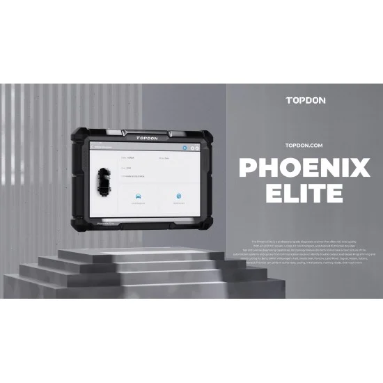 Професионална автодиагностика TOPDON Phoenix Elite, български език с онлайн програмиране, кодиране и включени 2г. ъпдейти, 41 ресет функции, адаптери, FCA+подарък 2 часа обучение