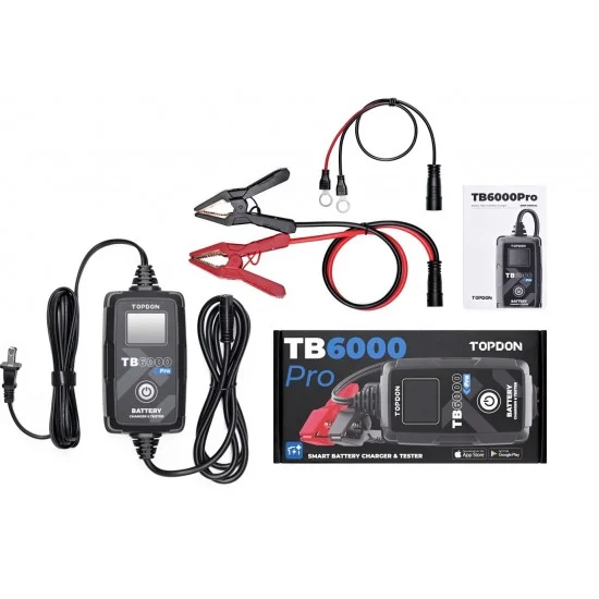 Зарядно и Тестер за акумулатор 2 в 1 Topdon TB6000Pro, Smart управление с телефон, 1-6A, 6-16V