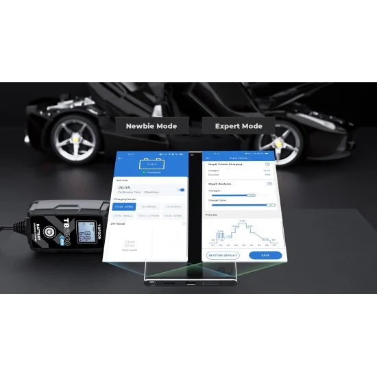 Зарядно и Тестер за акумулатор 2 в 1 Topdon TB6000Pro, Smart управление с телефон, 1-6A, 6-16V
