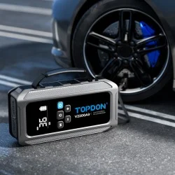 Професионална Външна батерия, Jump Starter с вграден въздушен компресор TOPDON V2200 Air, 16000 mAh, подходяща за двигатели до 8L