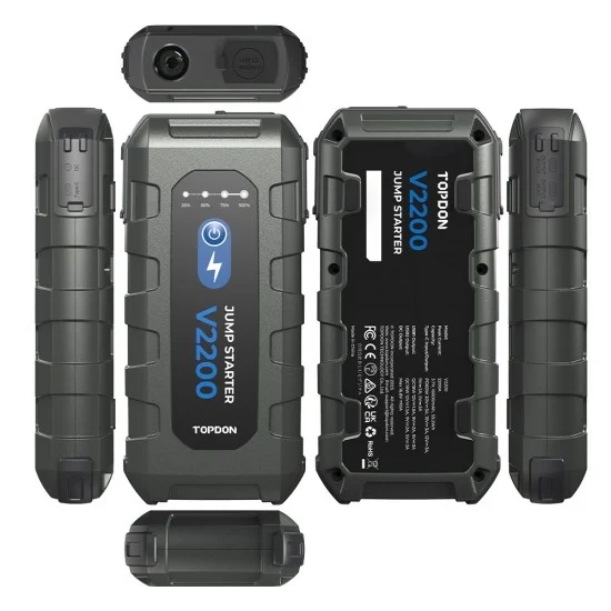 Професионална външна батерия, Jump Starter, TopDon V2200, 16 000 mAh, подходящ за двигатели до 8L