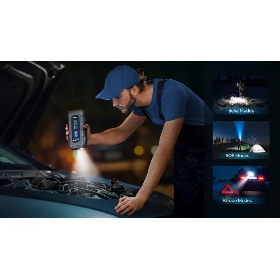 Професионална външна батерия, Jump Starter, TopDon V2200, 16 000 mAh, подходящ за двигатели до 8L
