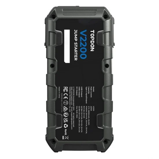 Професионална външна батерия, Jump Starter, TopDon V2200, 16 000 mAh, подходящ за двигатели до 8L