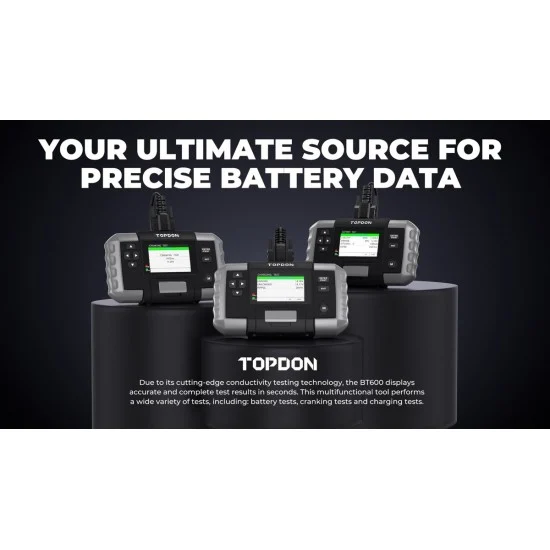 TOPDON BT600 12V – Професионален Тестер за Акумулатори с Вграден Принтер