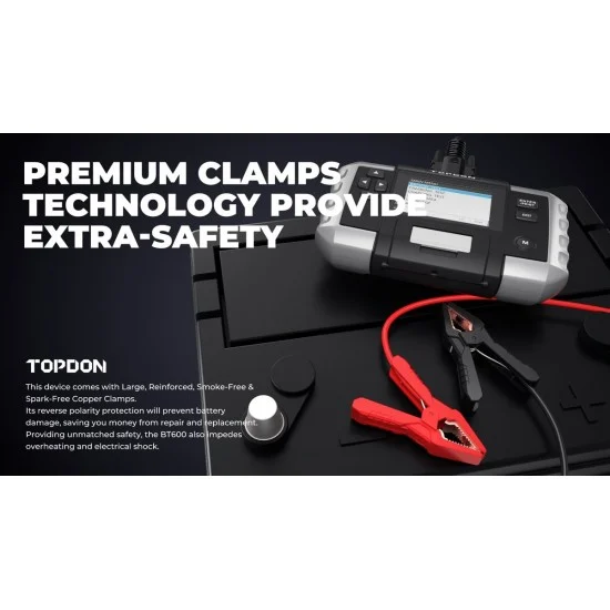 TOPDON BT600 12V – Професионален Тестер за Акумулатори с Вграден Принтер