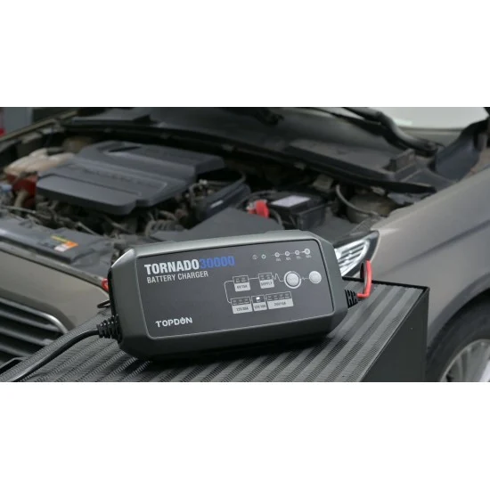 Професионално захранване  за програмиране 12/24V, Jump starter и Smart зарядно Topdon Tornado30000