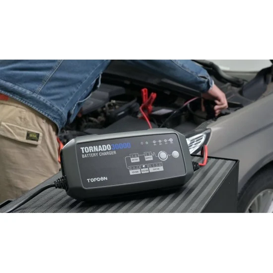 Професионално захранване  за програмиране 12/24V, Jump starter и Smart зарядно Topdon Tornado30000