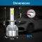 H1 LED крушки, 72w 6500k cob, вентилаторни, 2 броя в комплект