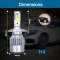 H4 LED крушки, 72w 6500k cob, вентилаторни, 2 броя в комплект