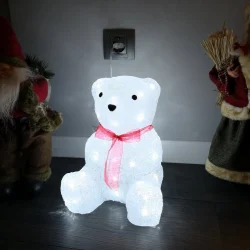 Светещо LED Коледно Мече с 40 LED Лампи