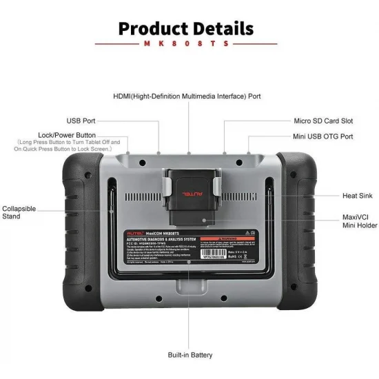 Autel MaxiCom MK808TS - Професионална авто диагностика с пълен пакет софтуер+подарък 2 часа обучение