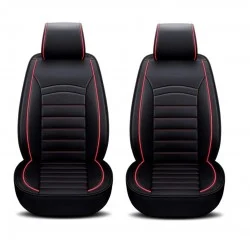 Тапицерия за кола, черна кожа, 2 броя в комплект