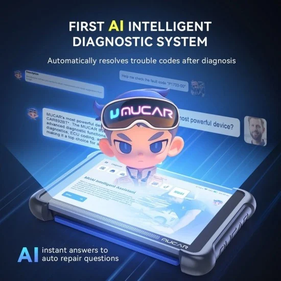 MUCAR 892BT - Автодиагностика на Български, AI, 35 ресет функции, Доживотни ъпдейти