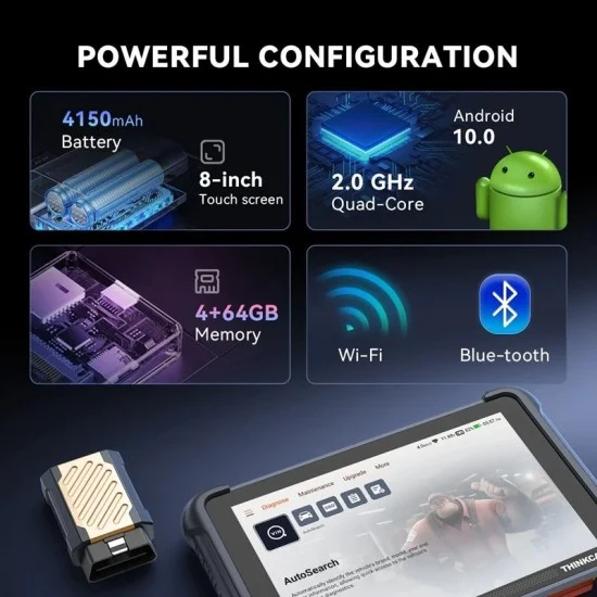 THINKCAR THINKSCAN 689BT – Автодиагностика на Български, 35 ресет функции, Доживотни ъпдейти, Can FD, DOIP