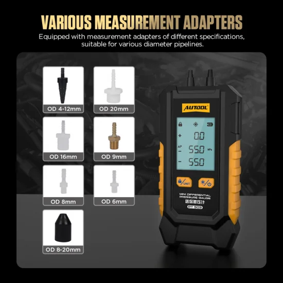 AUTOOL PT503 – Мини дигитален манометър за диференциално налягане